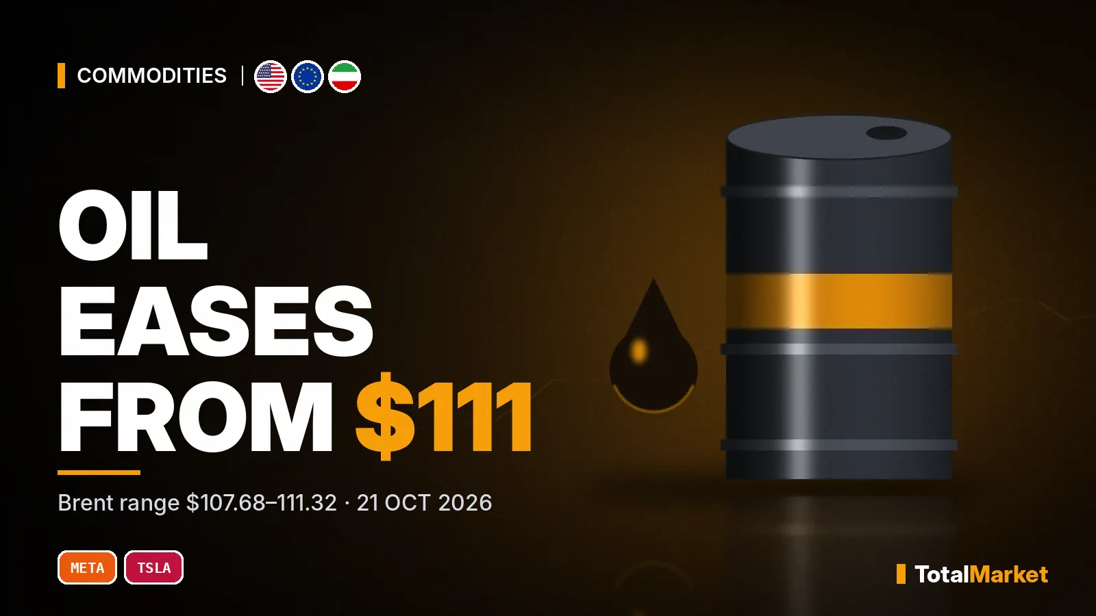 Cover graphic: Brent oil eases from $111